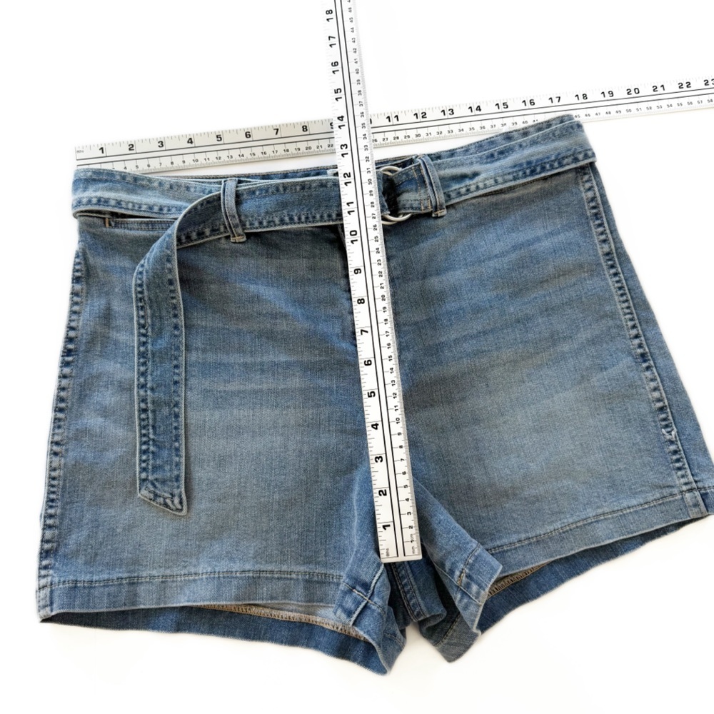 Gap Shorts Womens 14 High Rise Belted Stretch Denim Casual Summer Boho - Picture 4 of 7
